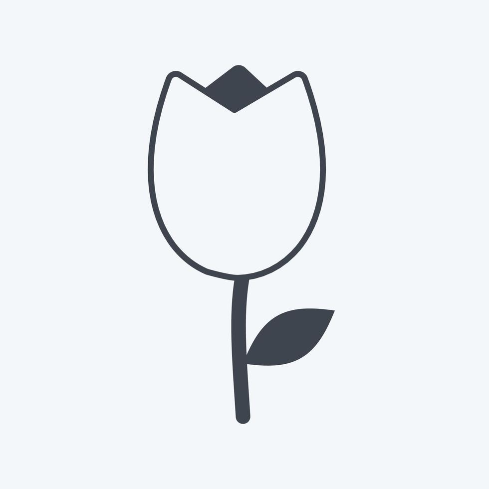 Tulip Icon in trendy glyph style isolated on soft blue background vector