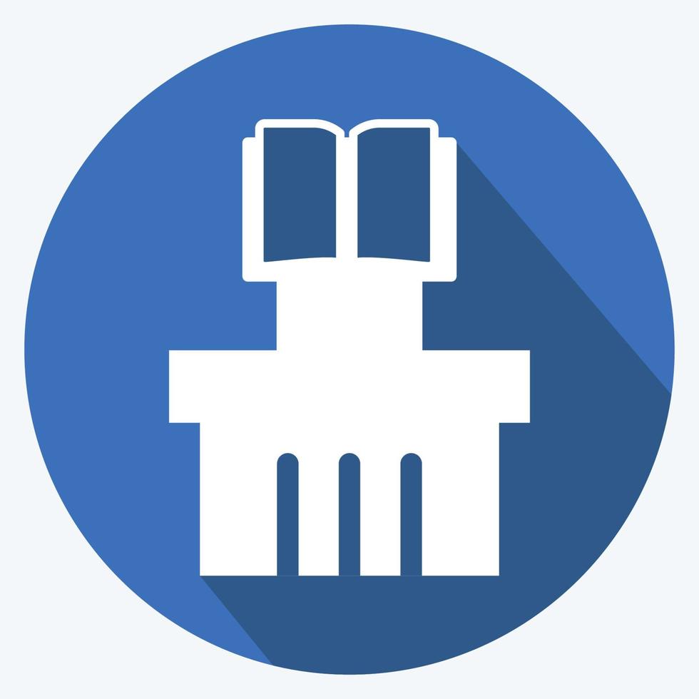 Icon Ancient Book Exhibit - Long Shadow Style vector