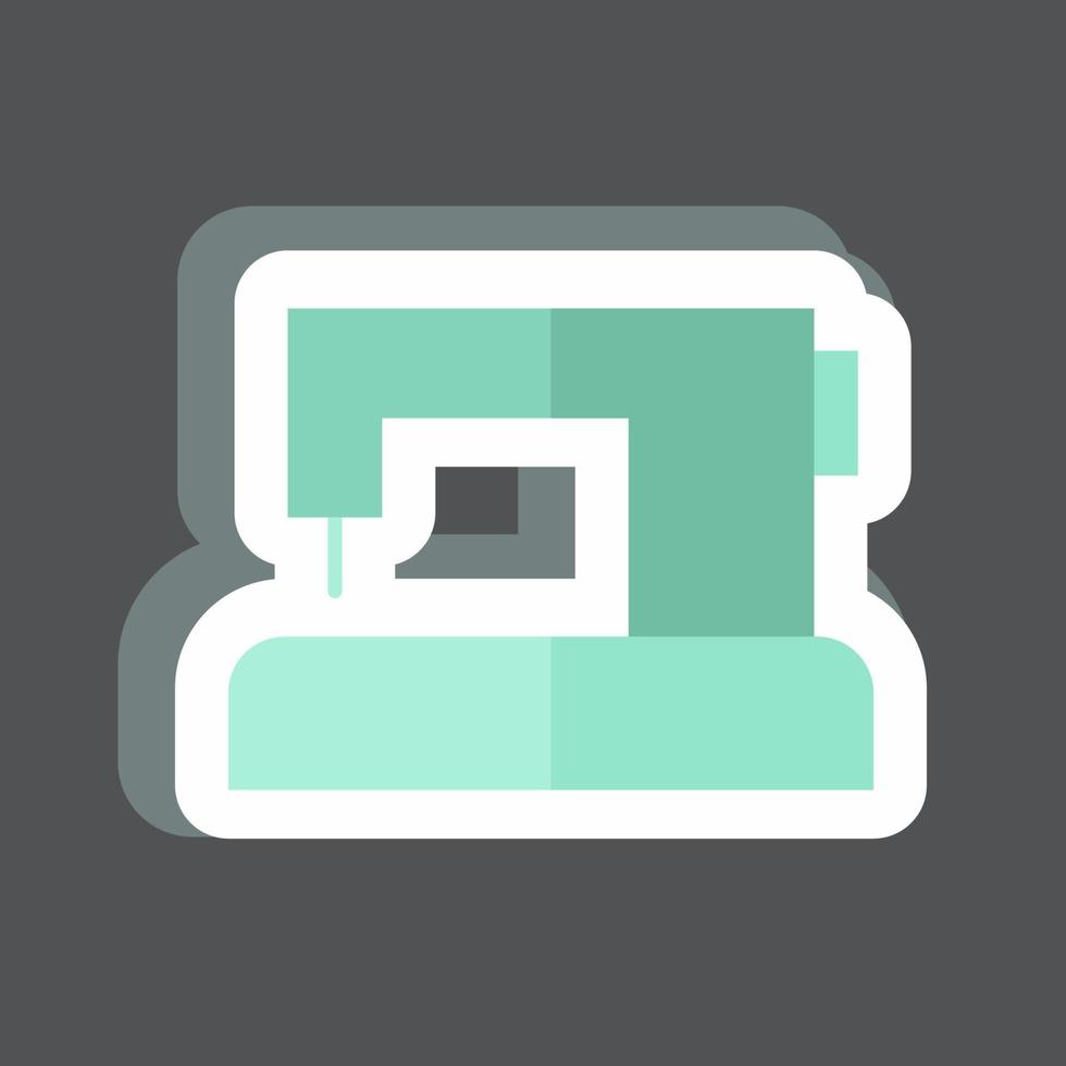 Sewing Machine Sticker in trendy isolated on black background vector