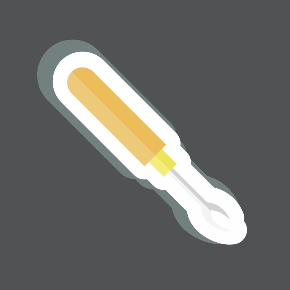 Seam Ripper Sticker in trendy isolated on black background vector