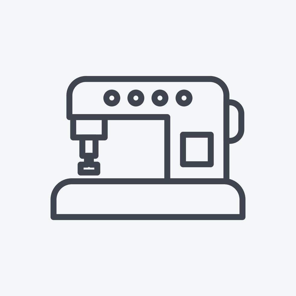 Automatic Machine Tailor Icon in trendy line style isolated on soft blue background vector