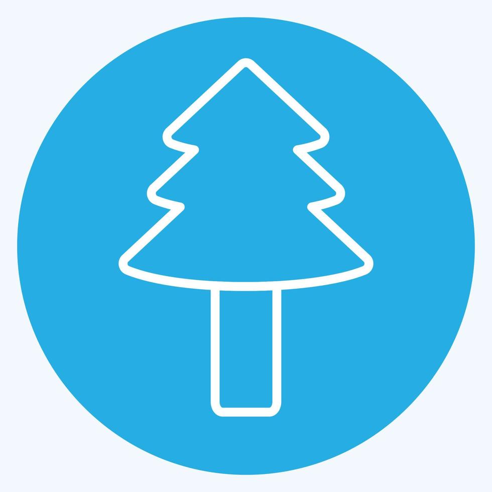 icono de árbol ii en el moderno estilo de ojos azules aislado sobre fondo azul suave vector