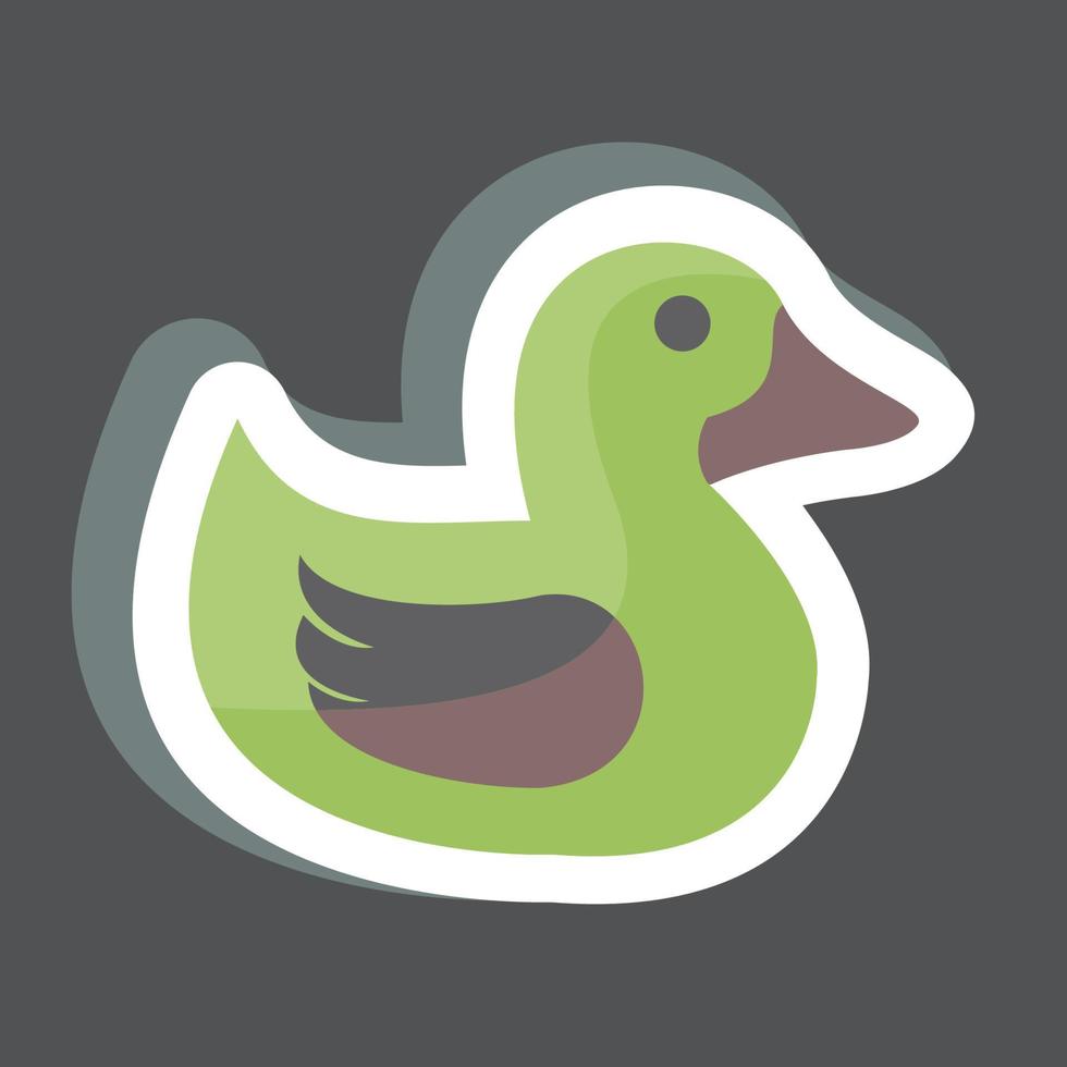 Duckling Sticker in trendy isolated on black background vector