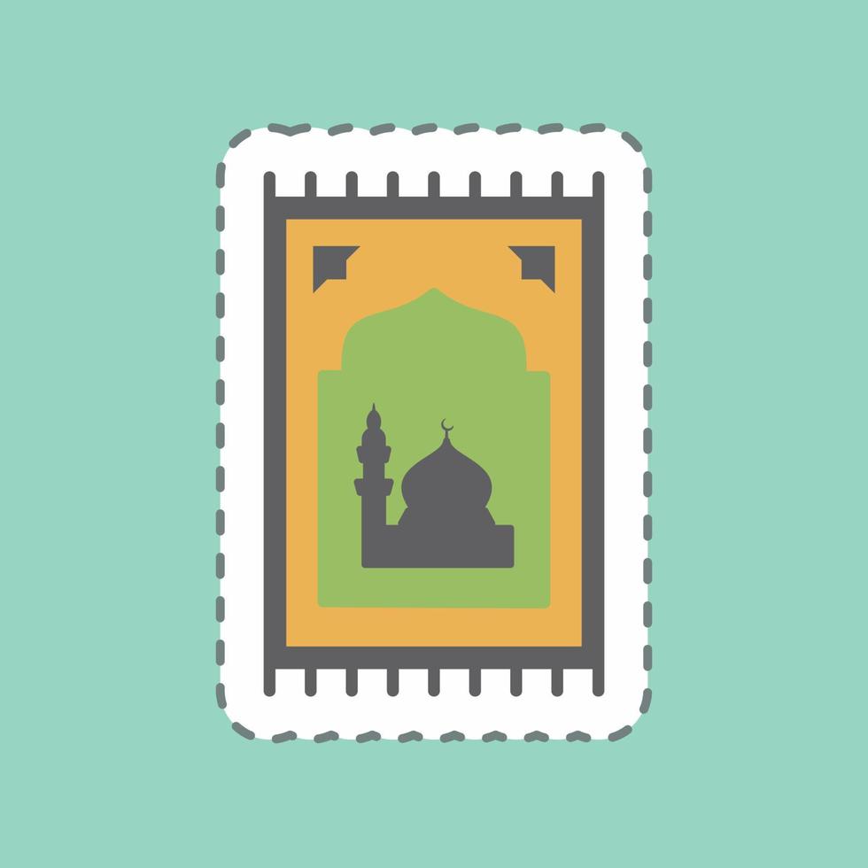 Sticker Prayer Rug  Line Cut vector