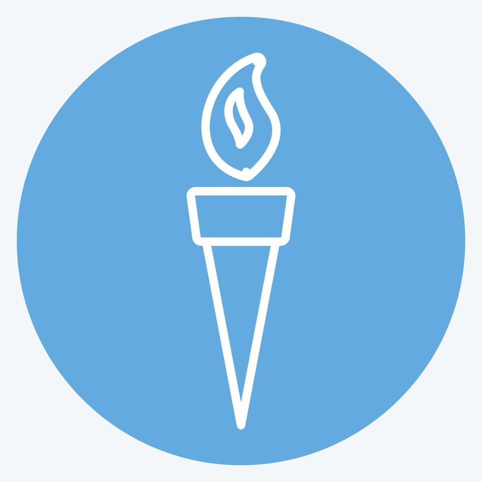 Torch Icon in trendy blue eyes style vector