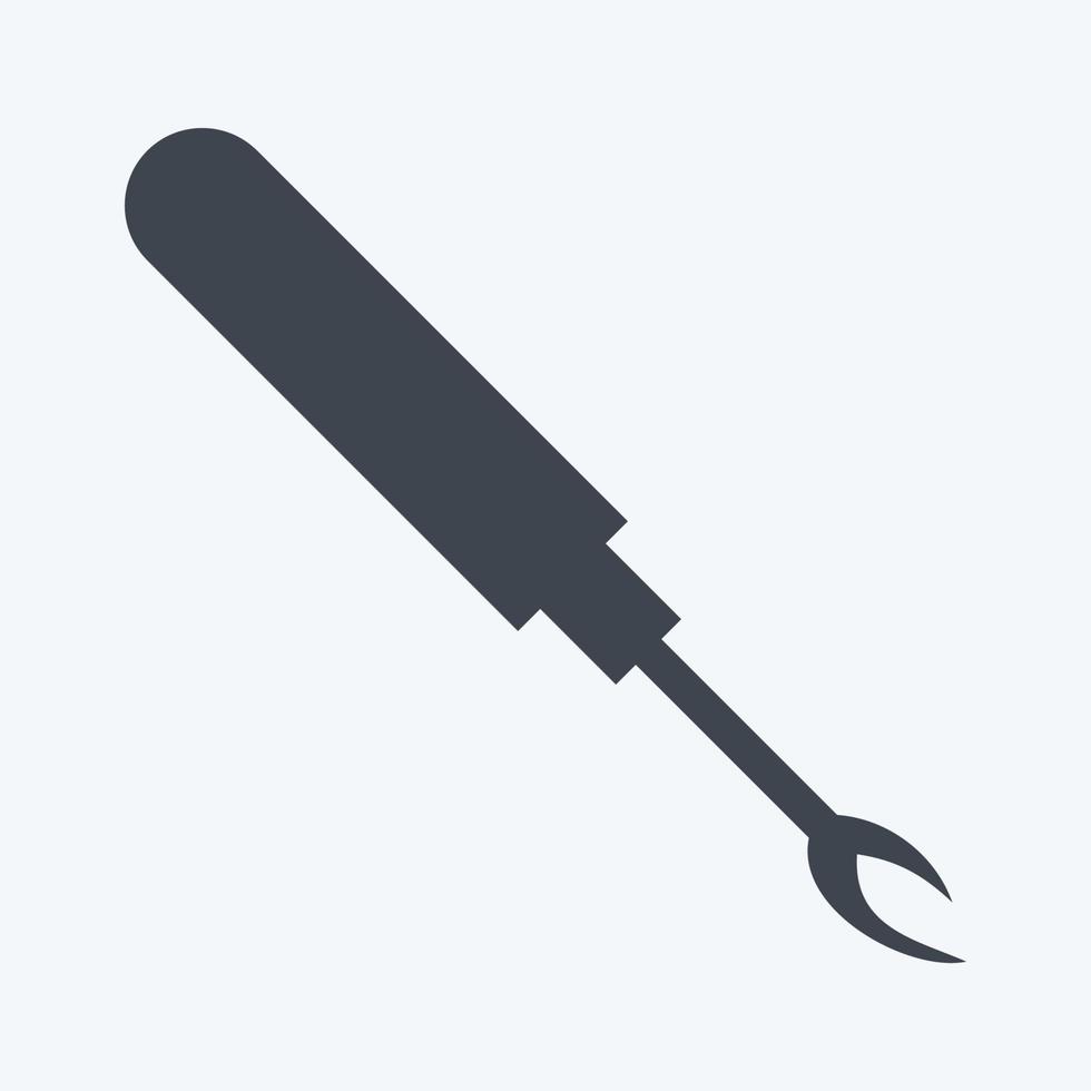 Seam Ripper Icon in trendy glyph style isolated on soft blue background vector