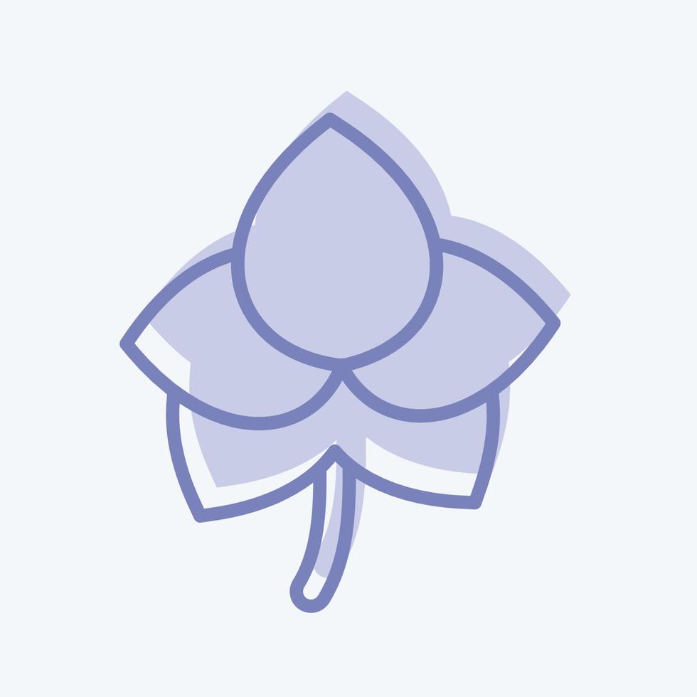 icono de orquídea en estilo moderno de dos tonos aislado sobre fondo azul suave vector
