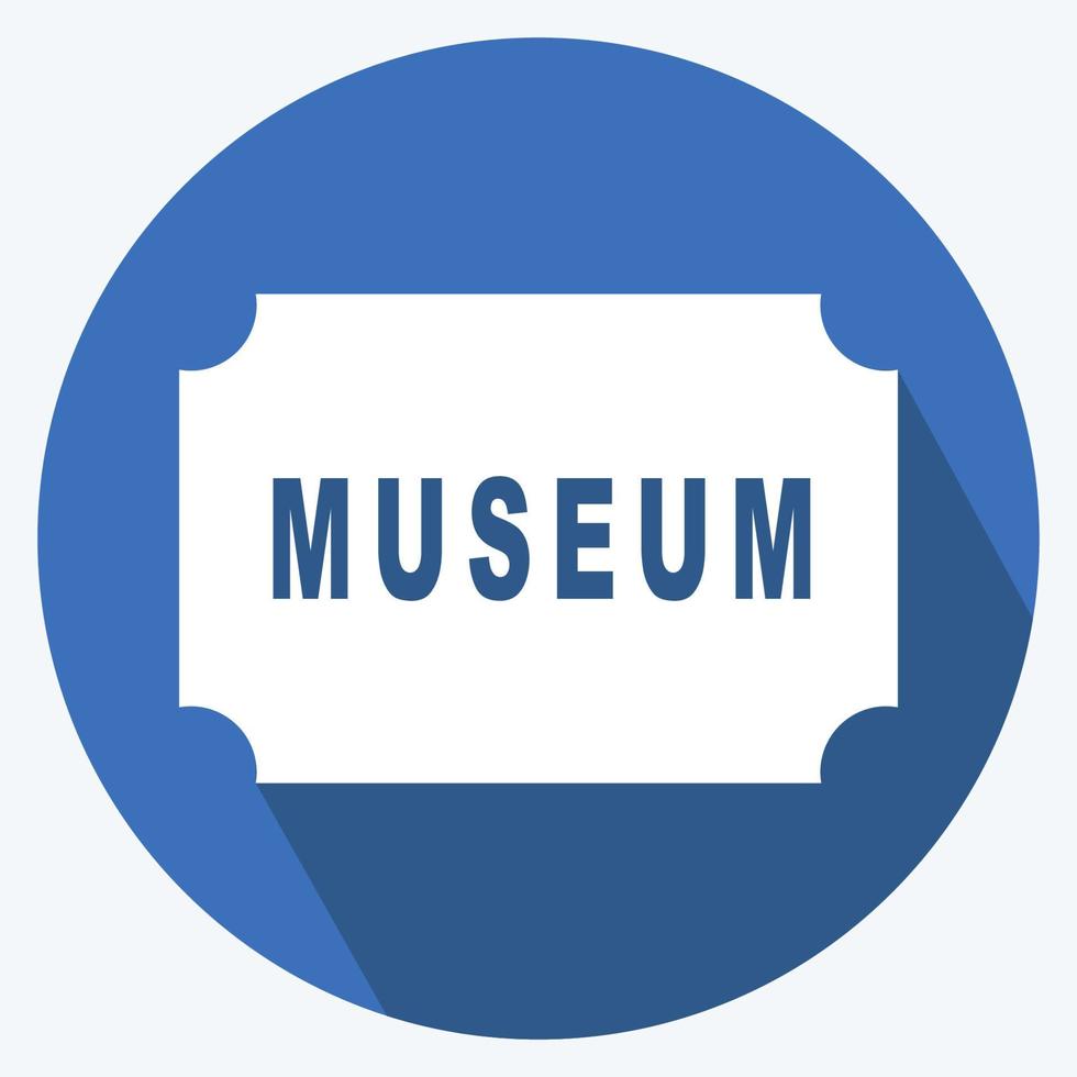Icon Museum Tag - Long Shadow Style vector