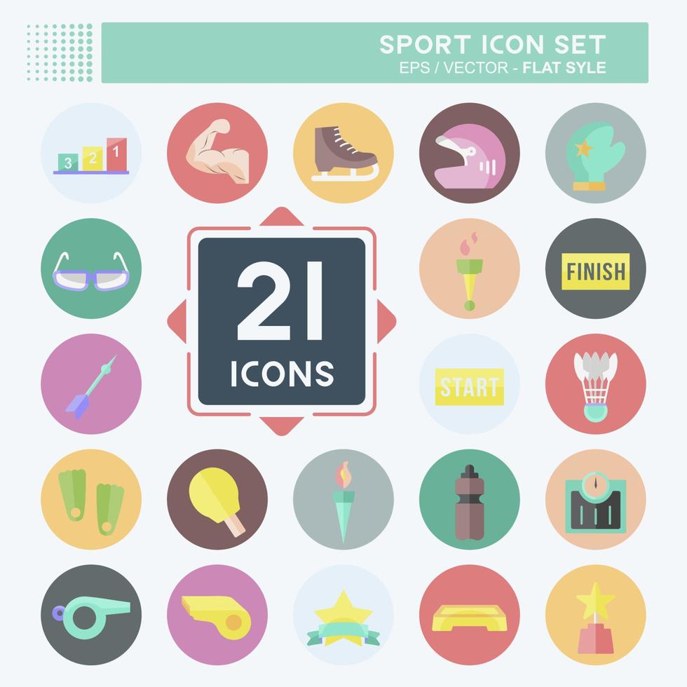 icono de deporte en estilo plano de moda vector