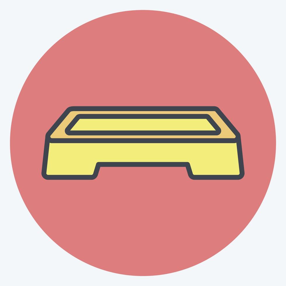 Aerobics Stand Icon in trendy color mate style vector