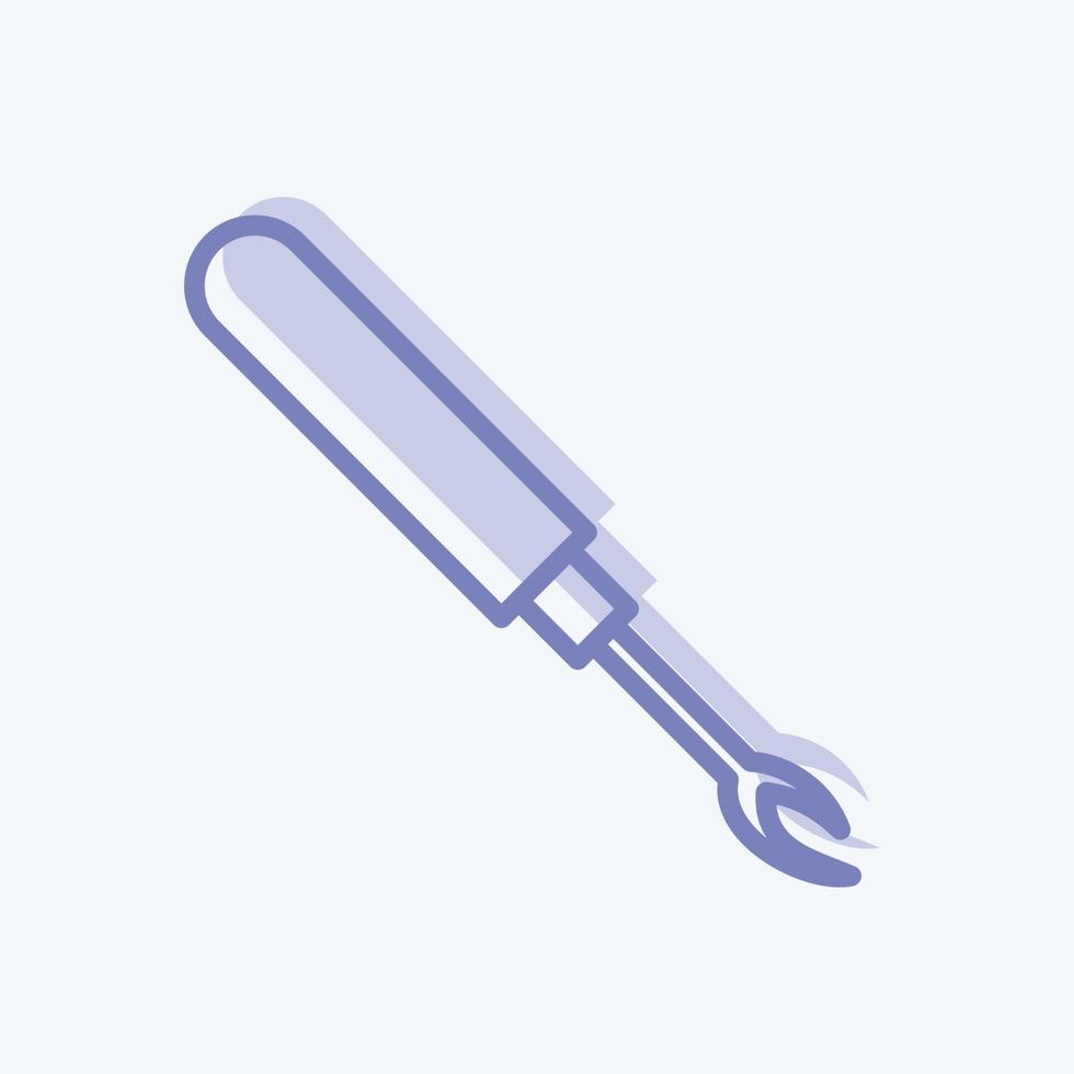 Seam Ripper Icon in trendy two tone style isolated on soft blue background vector