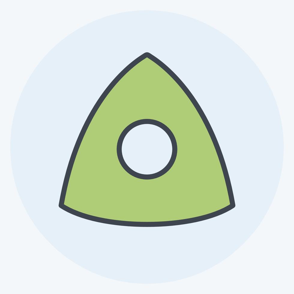 Tailor's Chalk Icon in trendy color mate style isolated on soft blue background vector