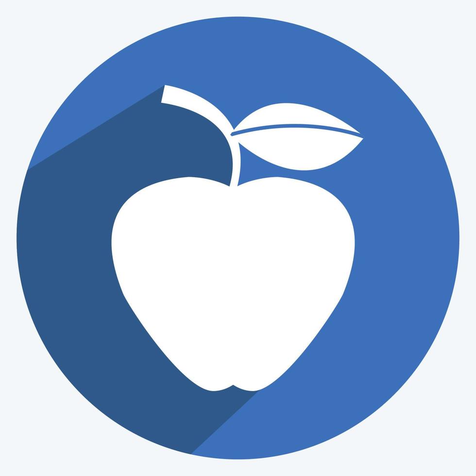 Guava Icon in trendy long shadow style isolated on soft blue background vector