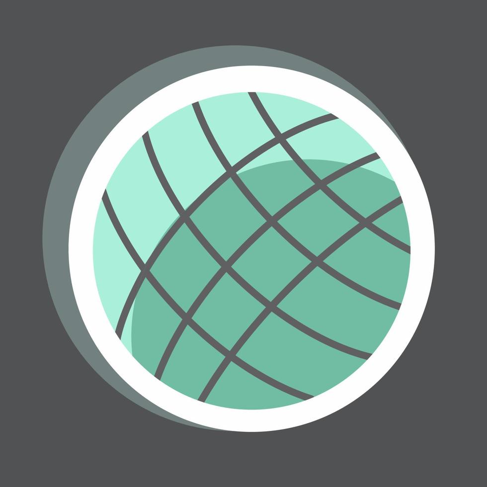 Wool Ball Sticker in trendy isolated on black background vector
