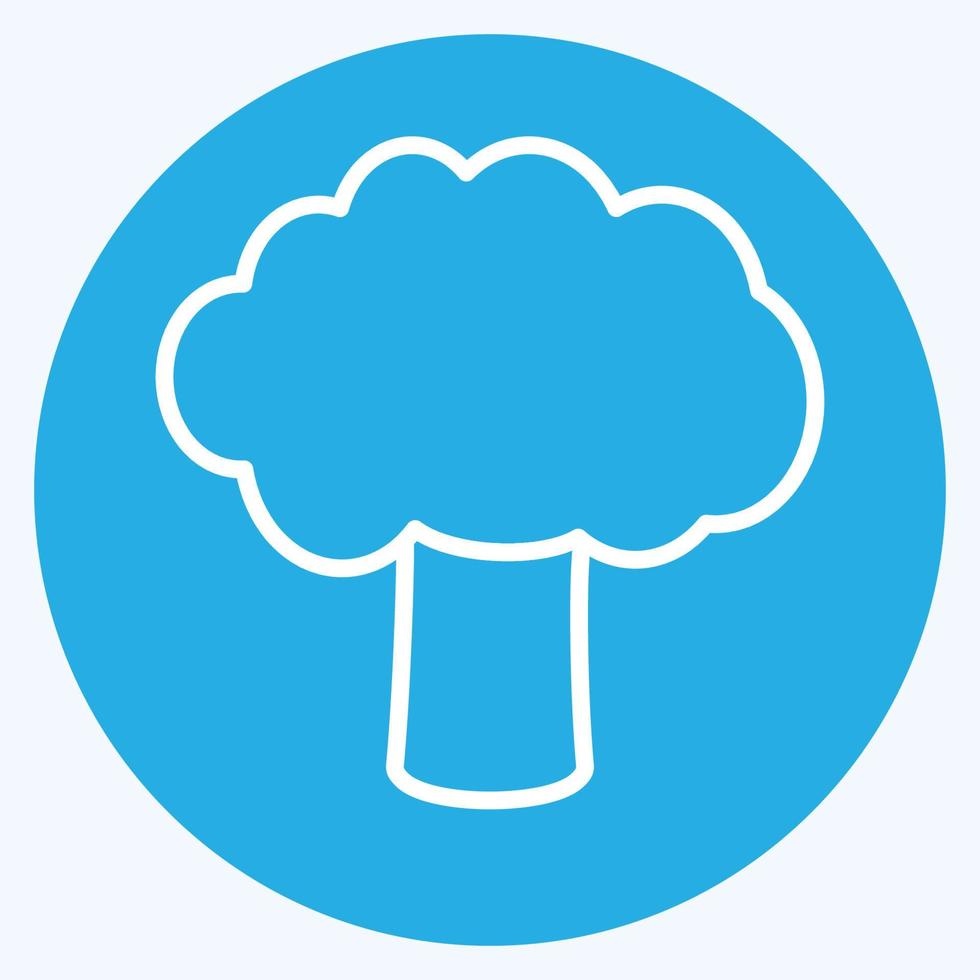 Tree I Icon in trendy blue eyes style isolated on soft blue background vector