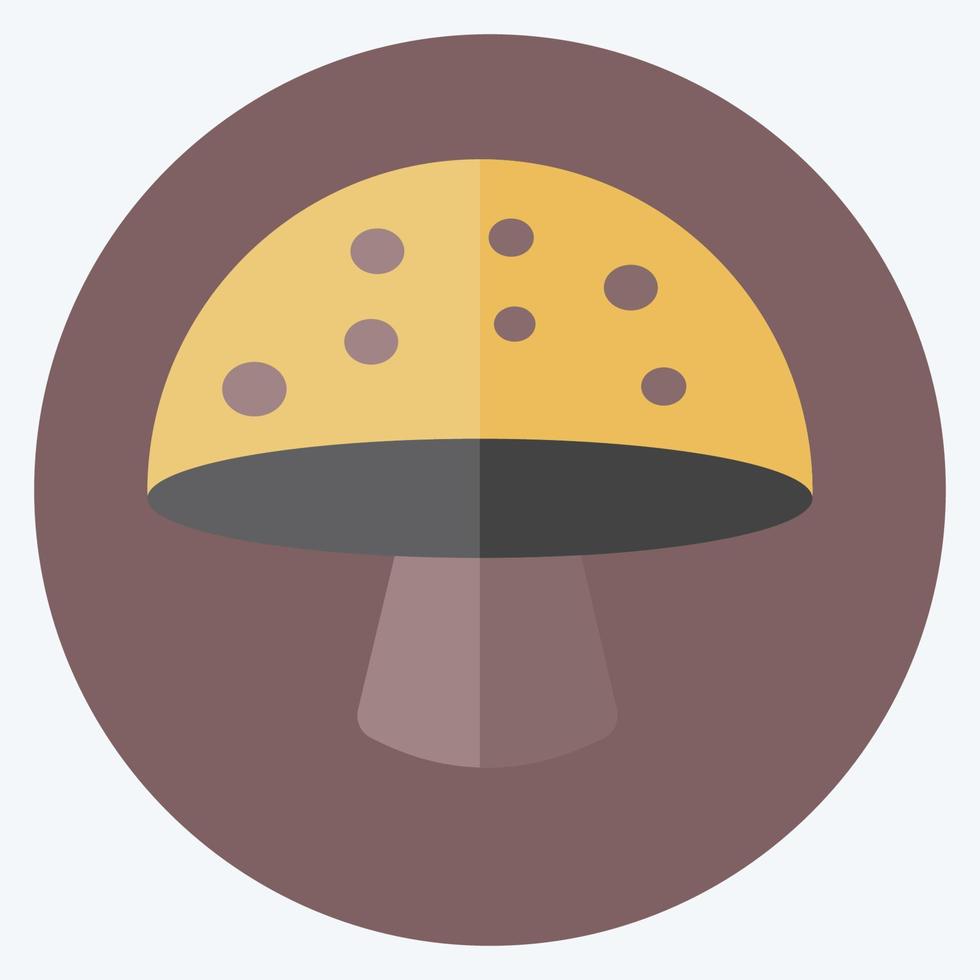 Single Mushroom Icon in trendy flat style isolated on soft blue background vector