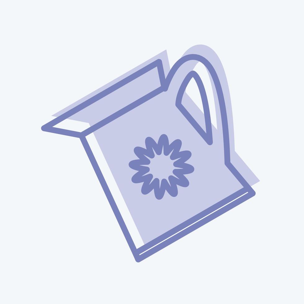 Watering Plants Icon in trendy two tone style isolated on soft blue background vector