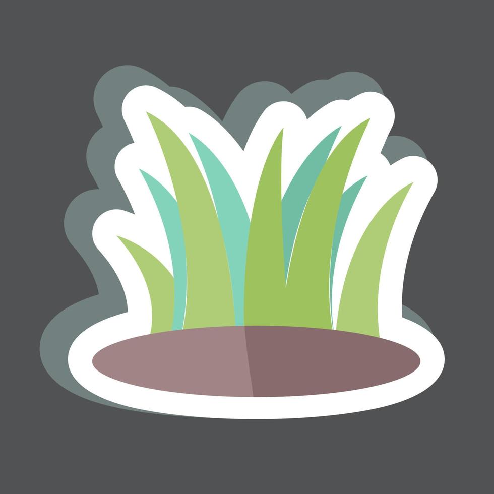 Grass Sticker in trendy isolated on black background vector