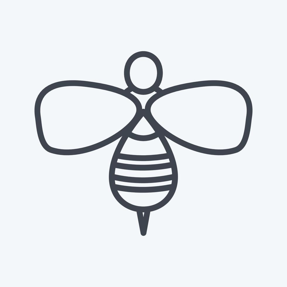 Honey Bee Icon in trendy line style isolated on soft blue background vector