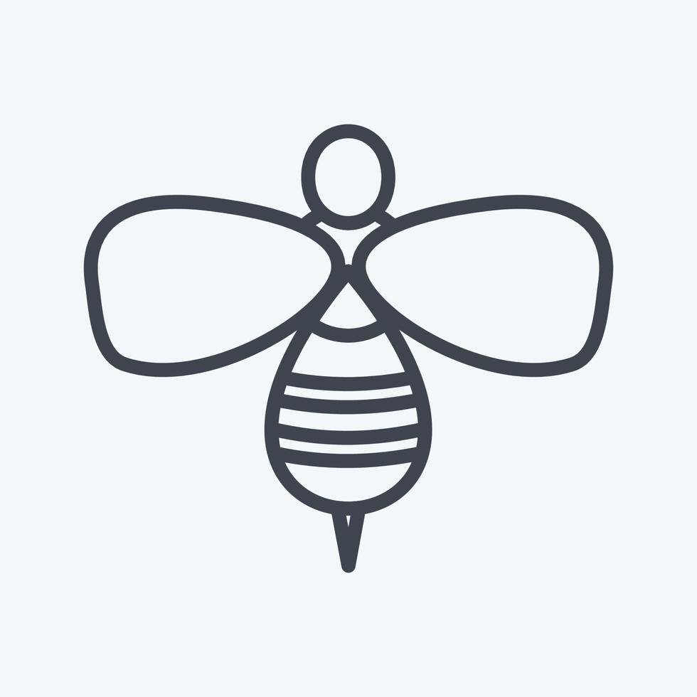 icono de abeja de miel en estilo de línea de moda aislado sobre fondo azul suave vector