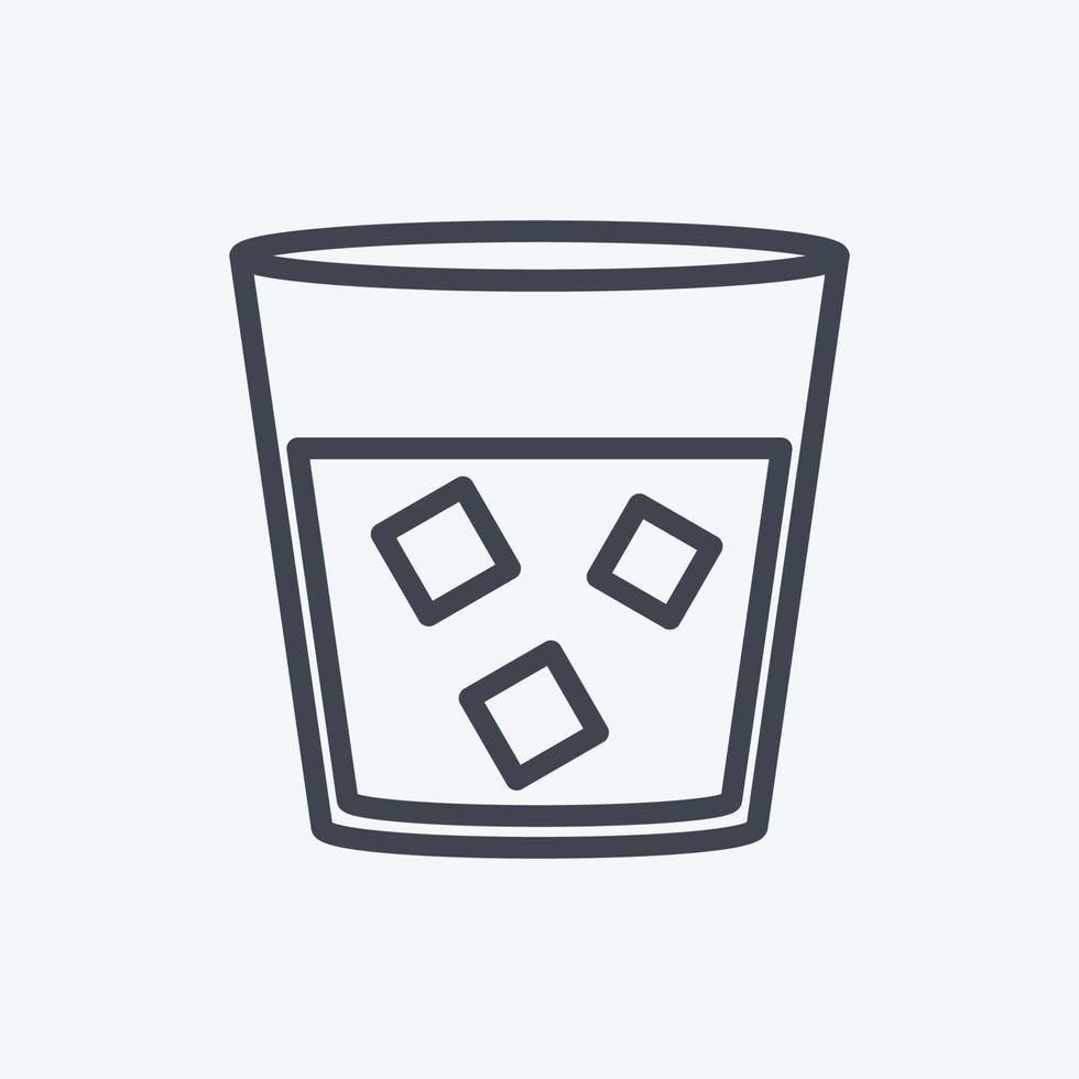 White Russian Drink Icon in trendy line style isolated on soft blue background vector