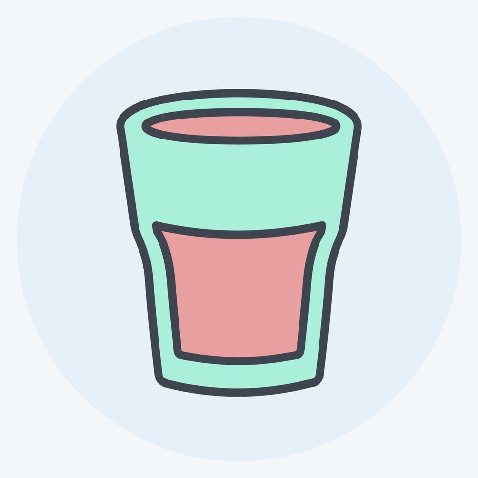 Double Shot Icon in trendy color mate style isolated on soft blue background vector