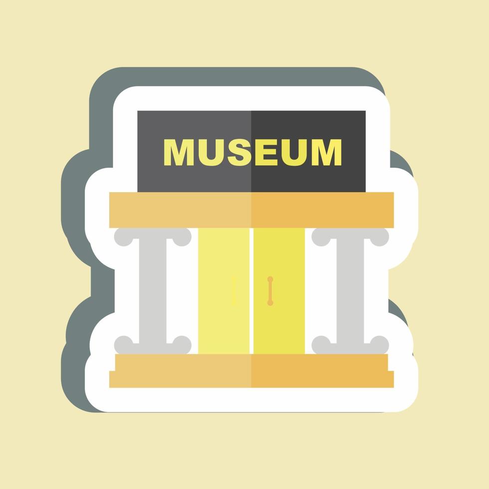 Sticker Museum Building vector