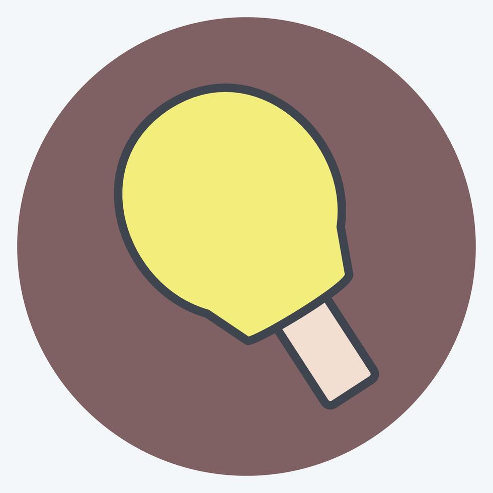 icono de tenis de mesa en el moderno estilo de color mate vector