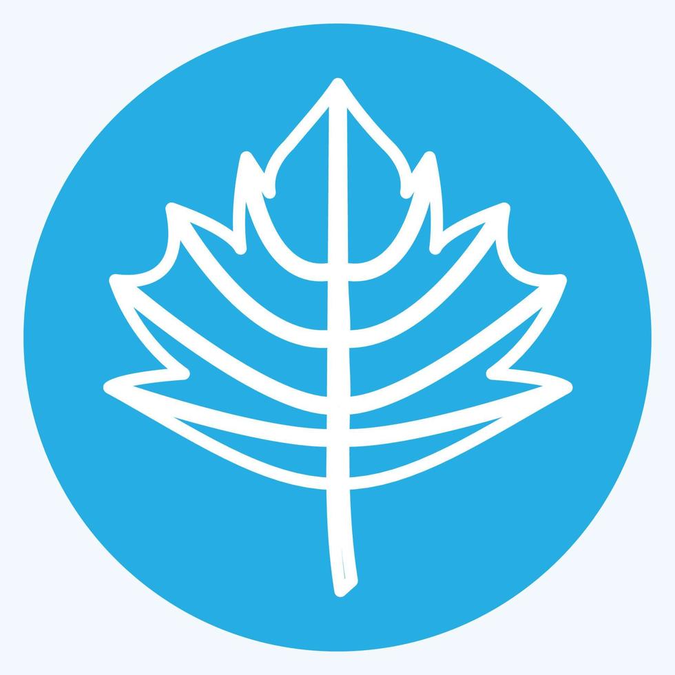 Leaf II Icon in trendy blue eyes style isolated on soft blue background vector
