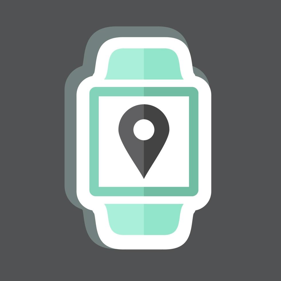Location App Sticker in trendy isolated on black background vector