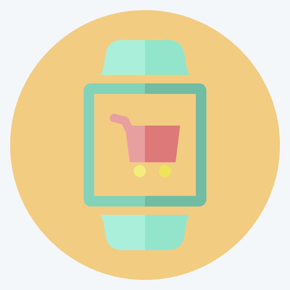 Shopping App Icon in trendy flat style isolated on soft blue background vector