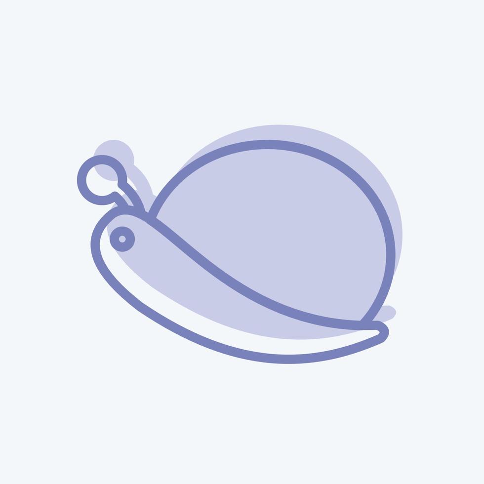 icono de caracol en el moderno estilo de dos tonos aislado sobre fondo azul suave vector