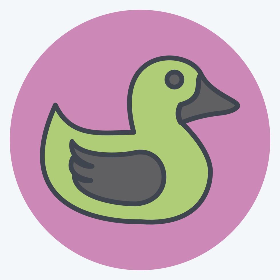 Duckling Icon in trendy color mate style isolated on soft blue background vector