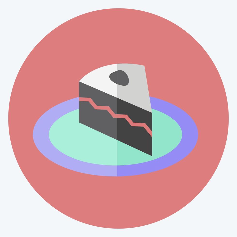 icono de pastel de crema en un moderno estilo plano aislado sobre fondo azul suave vector
