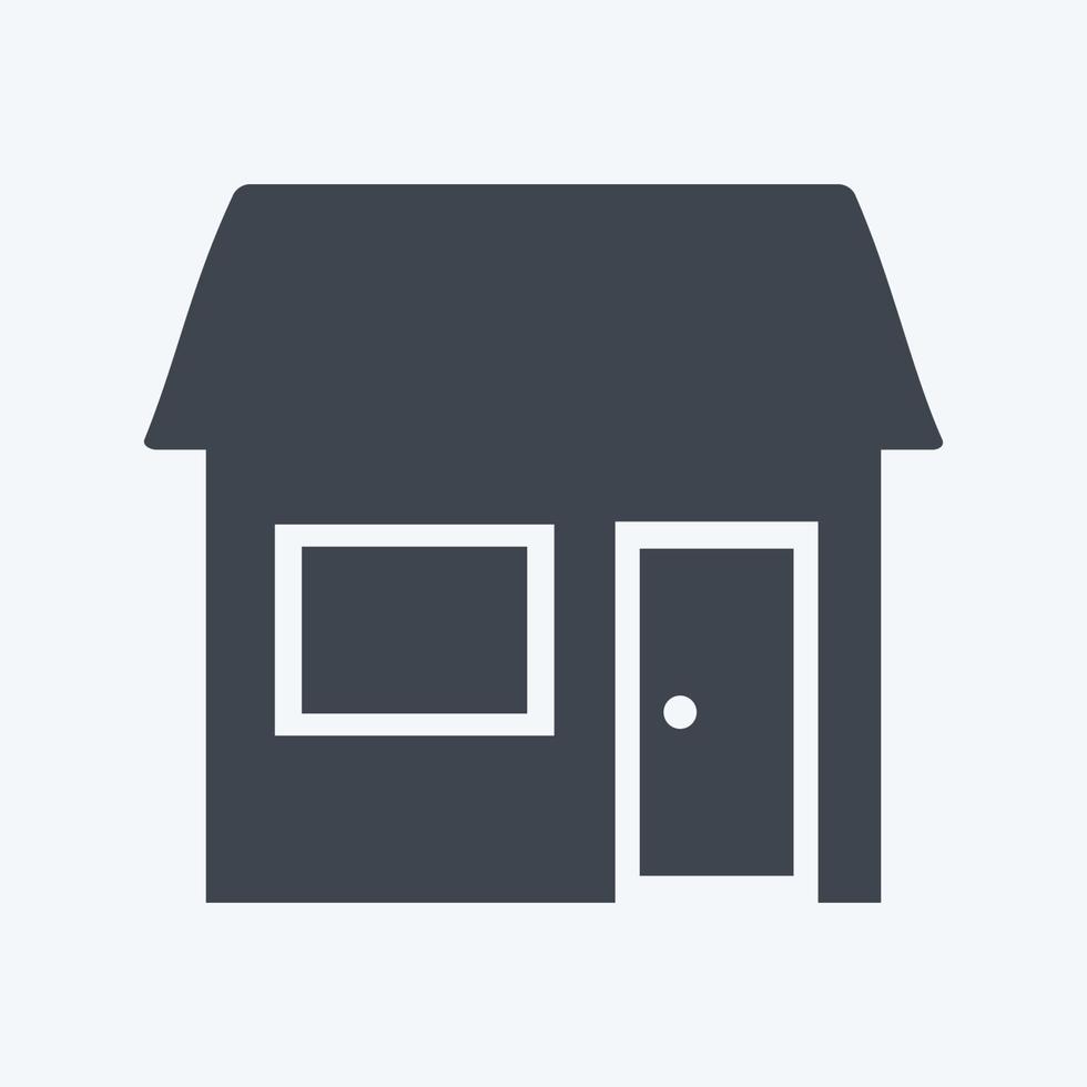 Cafe and Bar Icon in trendy glyph style isolated on soft blue background vector