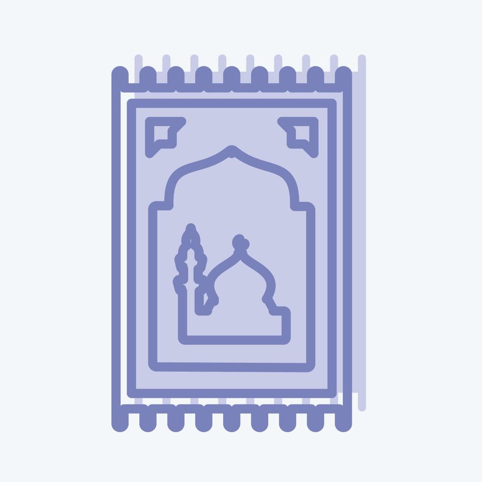 icono de alfombra de oración estilo de dos tonos vector