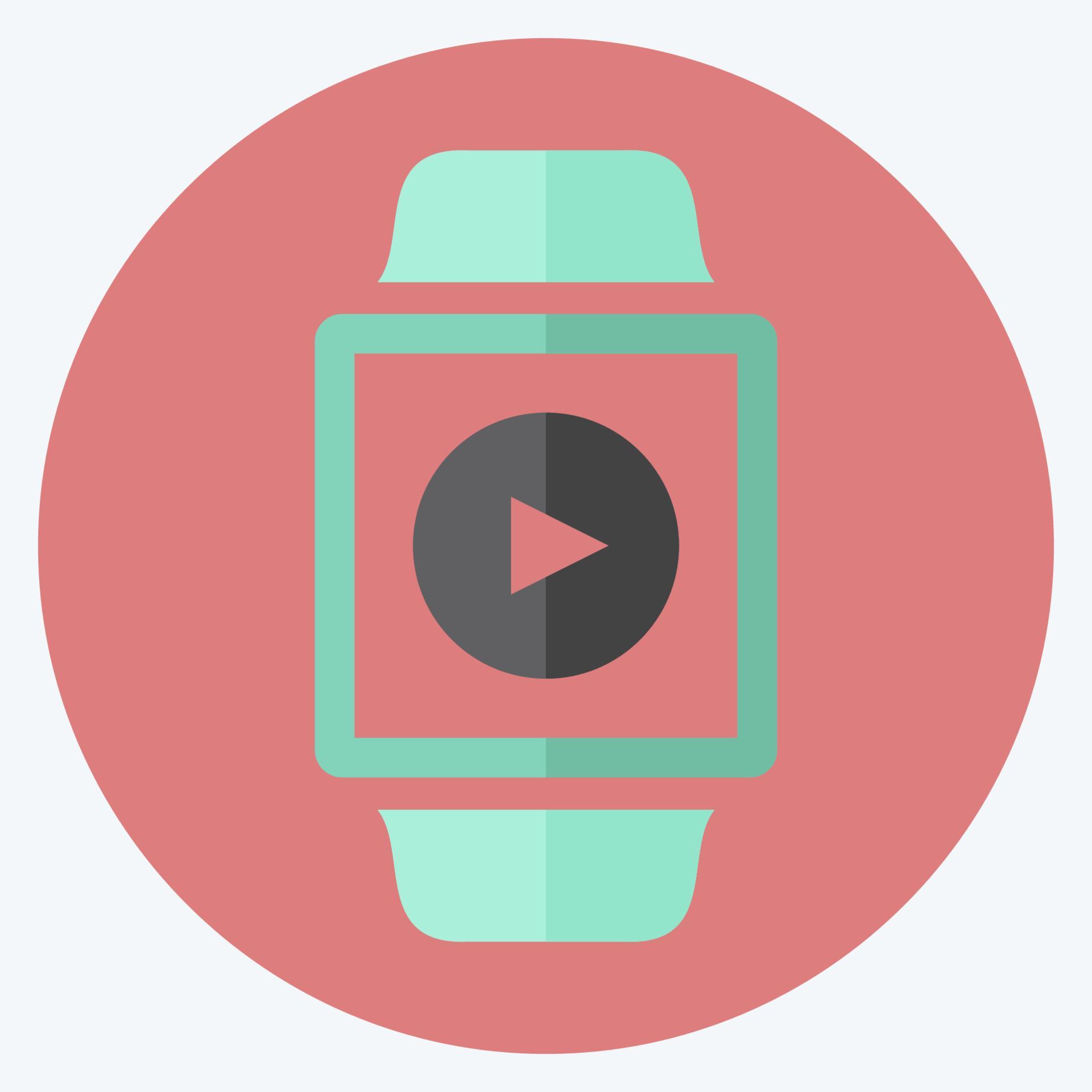 Video App Icon in trendy flat style isolated on soft blue background