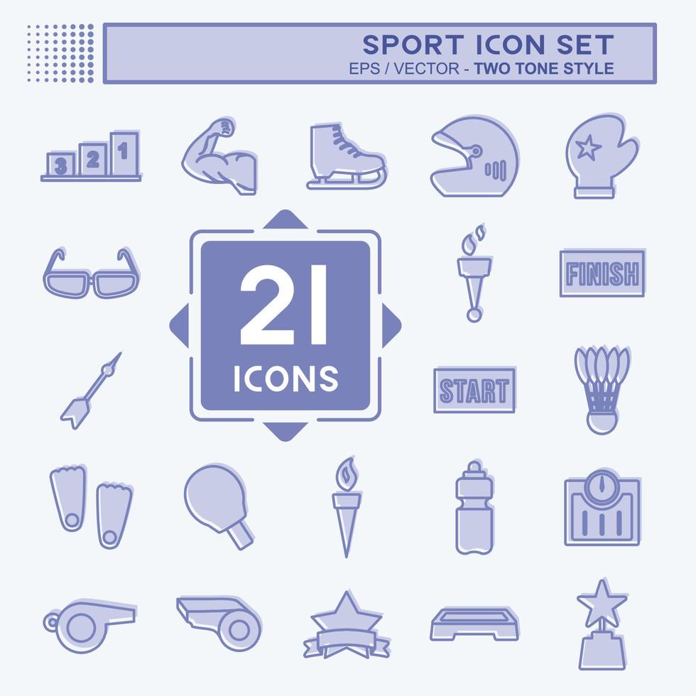 Sport Icon Set in trendy two tone style vector