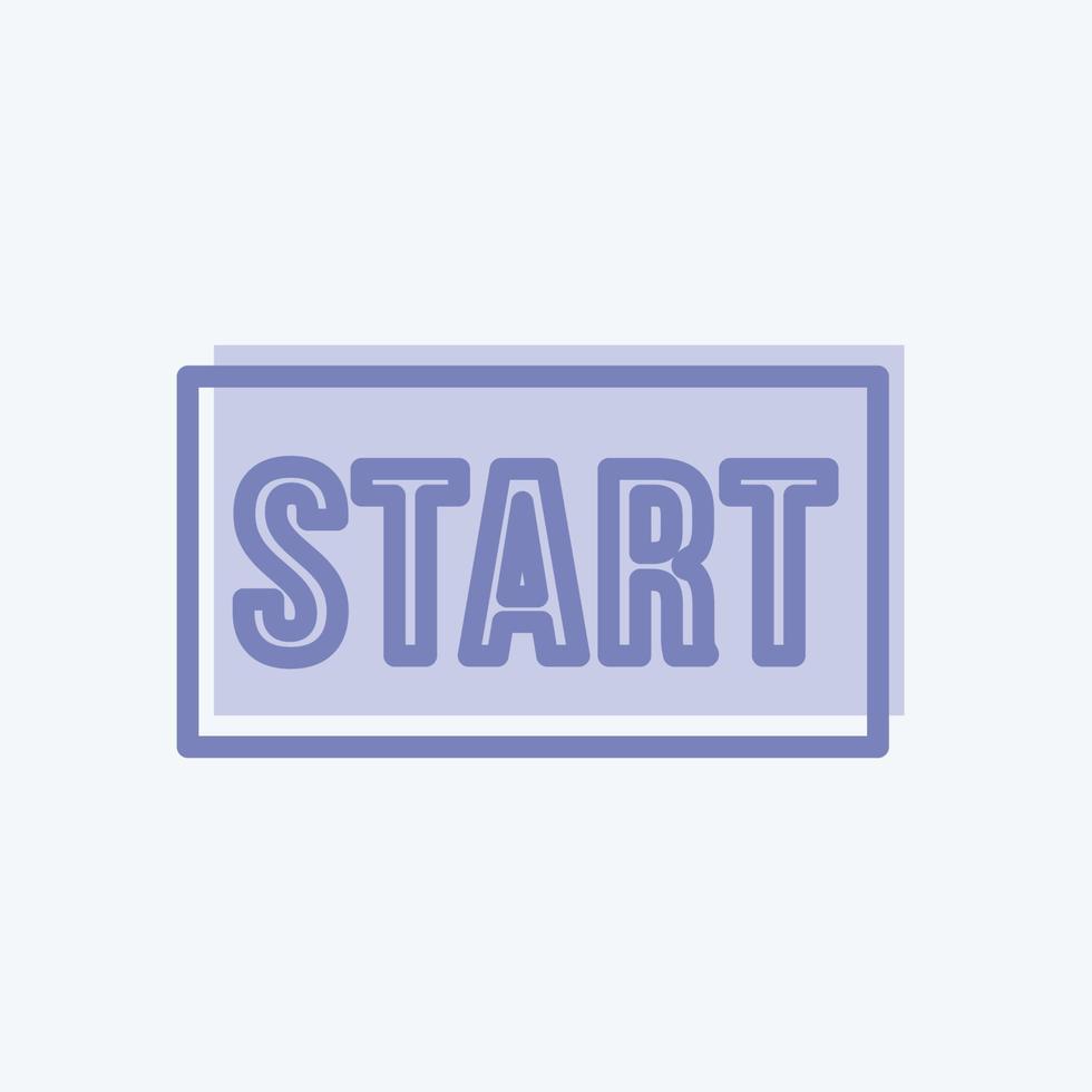 Start Icon in trendy two tone style vector