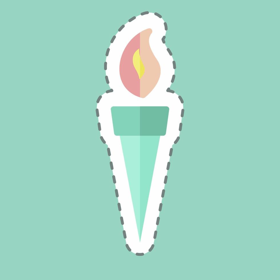 Torch Sticker in trendy line cut vector