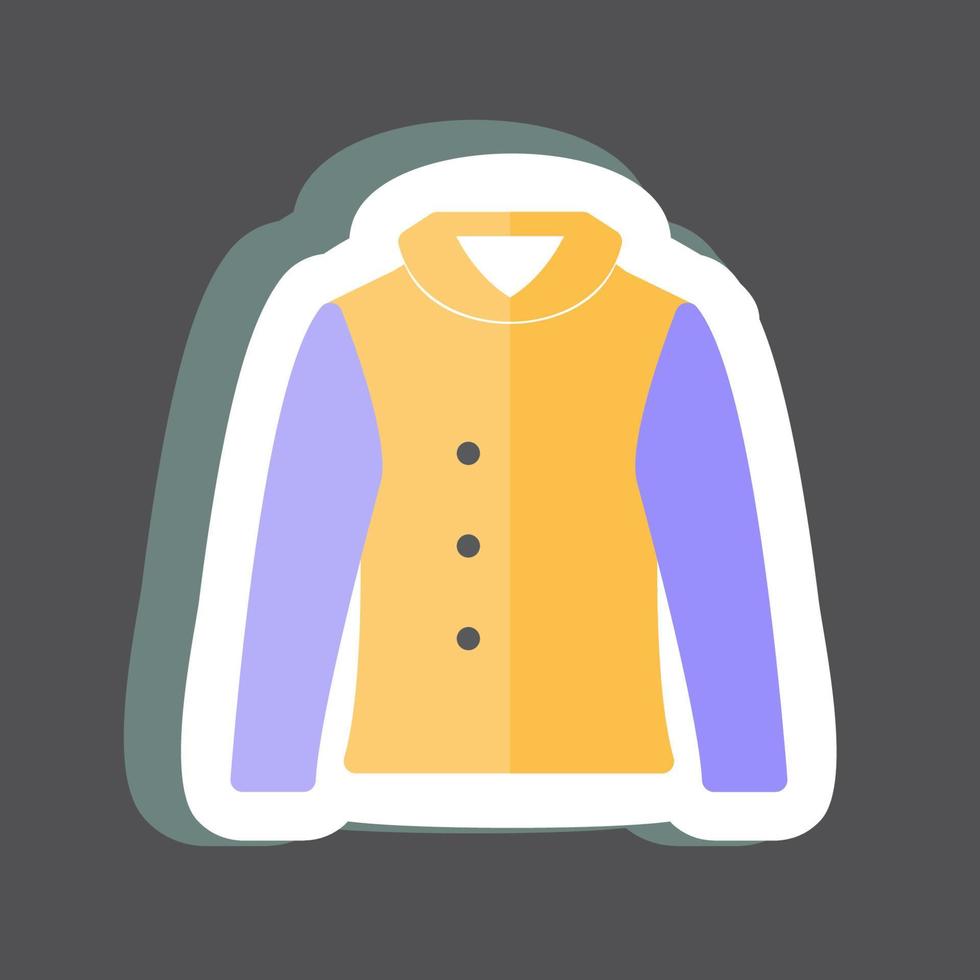 Warm Jacket Sticker in trendy isolated on black background vector