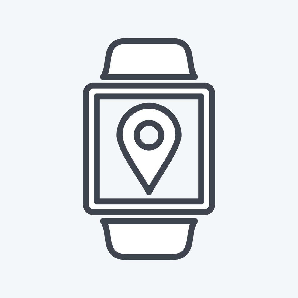 Location App Icon in trendy line style isolated on soft blue background vector