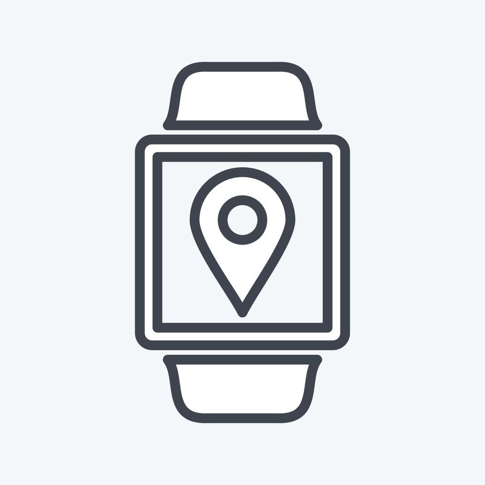 Location App Icon in trendy line style isolated on soft blue background vector