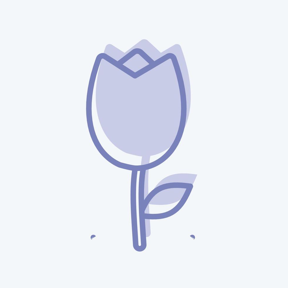 Tulip Icon in trendy two tone style isolated on soft blue background vector