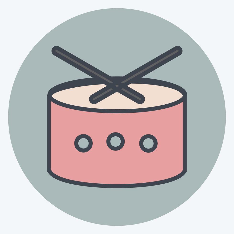 Icon Drums Color Mate Style vector