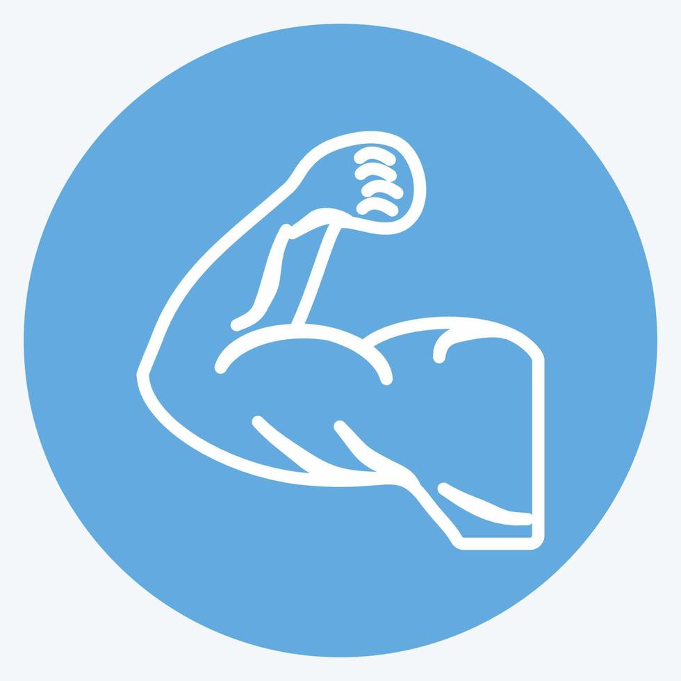 Muscles Icon in trendy blue eyes style vector
