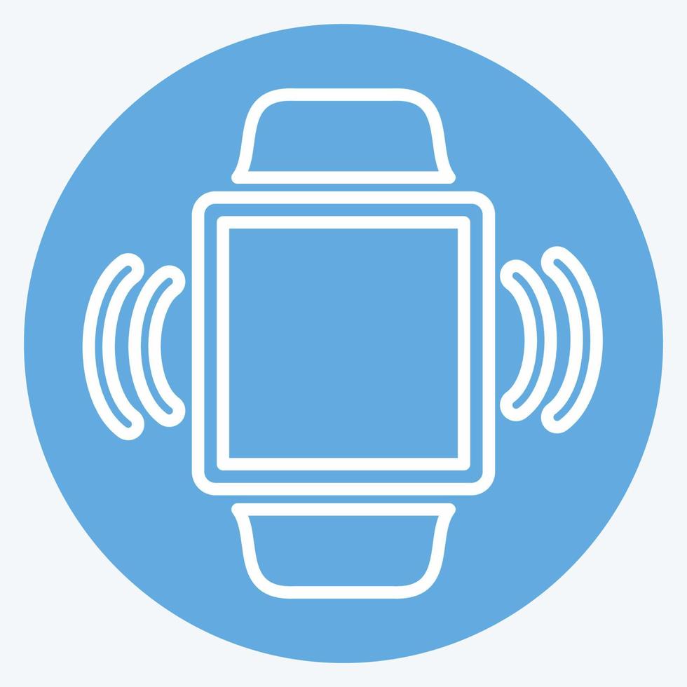 Vibration Icon in trendy blue eyes style isolated on soft blue background vector