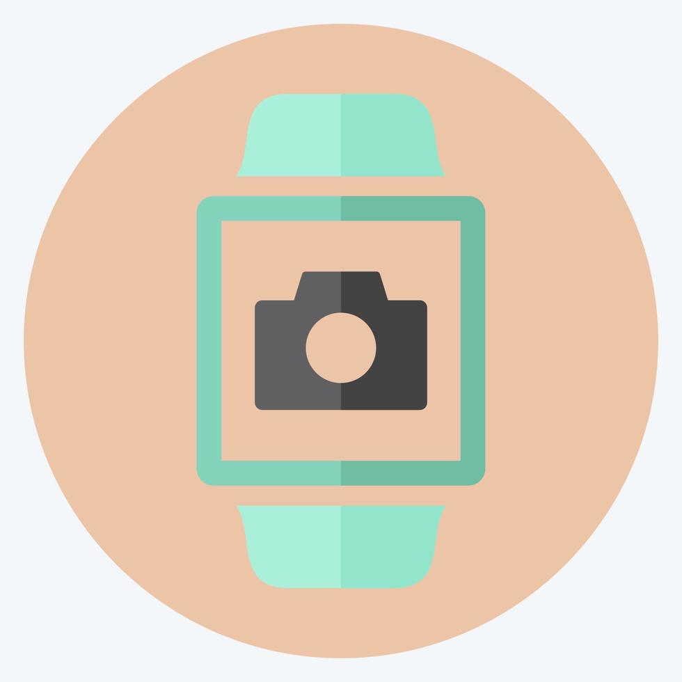 Camera App Icon in trendy flat style isolated on soft blue background vector