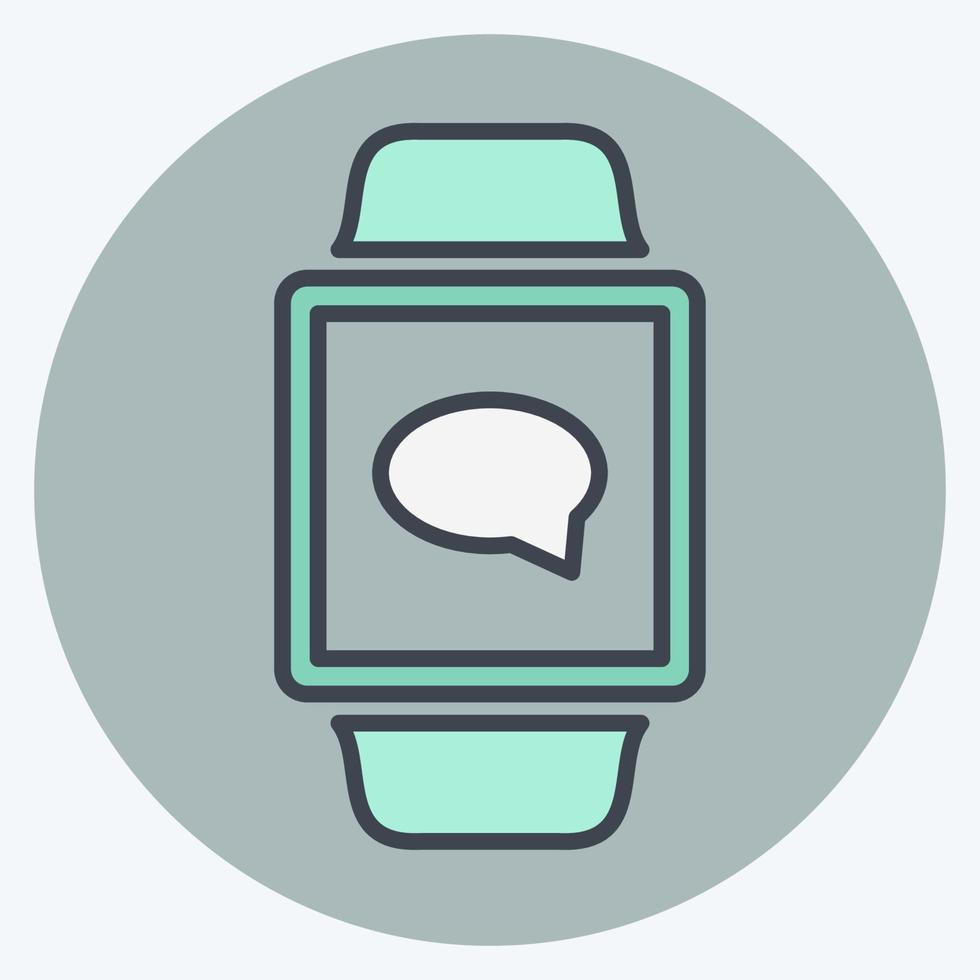 Messaging App Icon in trendy color mate style isolated on soft blue background vector