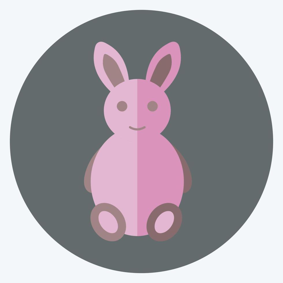 Bunny Icon in trendy flat style isolated on soft blue background vector